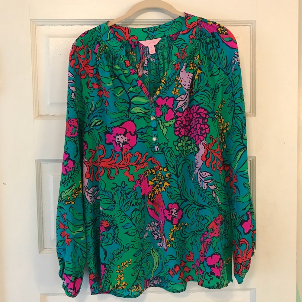Tropical Lilly Pulitzer Elsa Silk Top